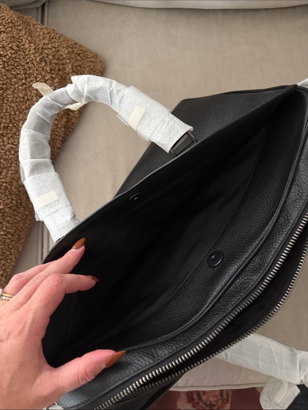 Coach Black Pebbled Leather Briefcase with Hang Tag - Picture 2 of 5